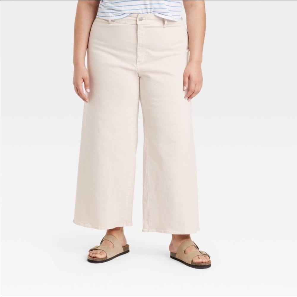 Universal Thread Cream Sailor Wide-Leg Jeans